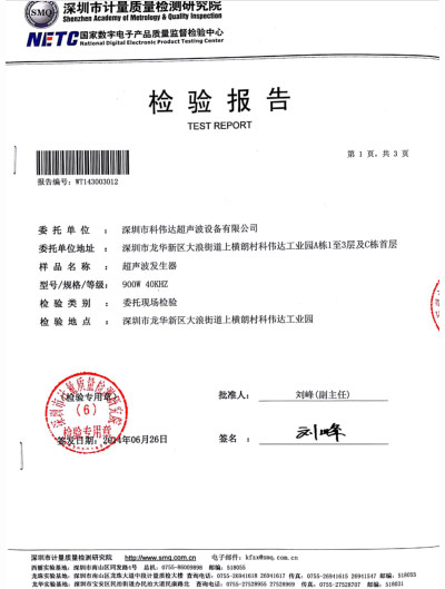 檢測報告二 檢測報告二